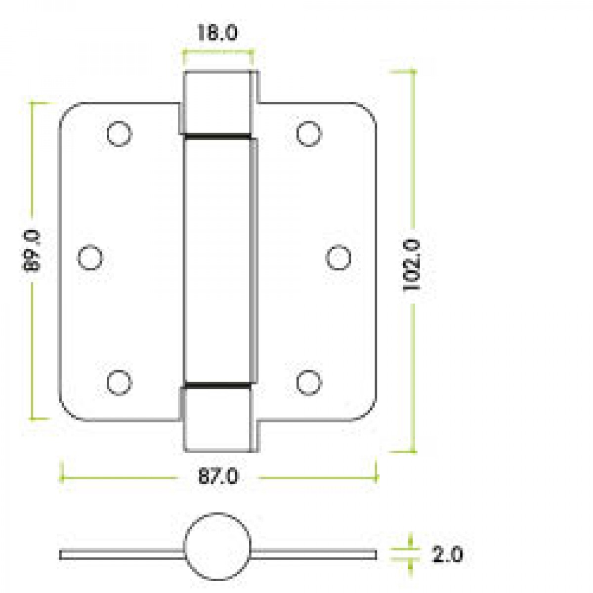 Fire Rated Self Closing Door Hinges ZSHPSC